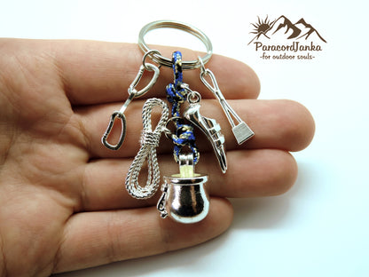 Climbing Gear Keychain, Gift for Climbing Lovers, Climbing Carabiner