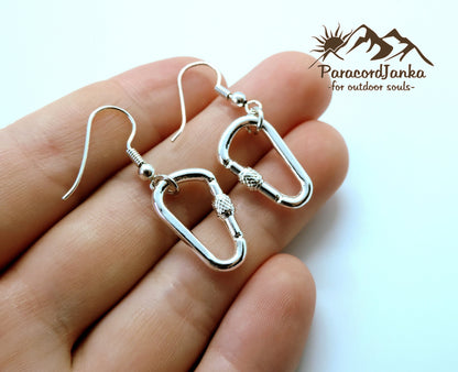 Climbing Carabiner Earrings, Climbing Jewerly, Gift for Climber