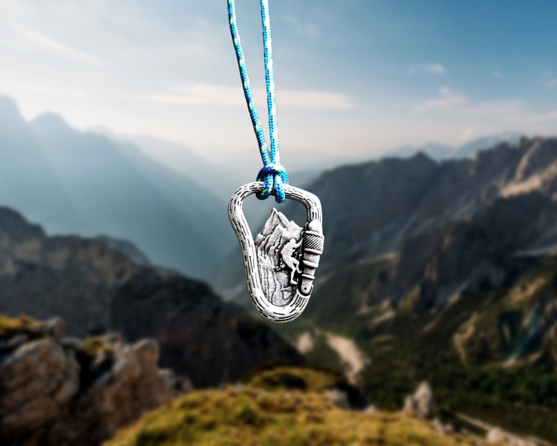 Carabiner Climbing Mountain Necklace