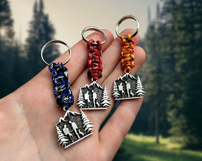 Hiking Mountain Keychain, Climbing Gift