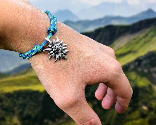 Edelweiss Mountain Bracelet, Gift for Mountain Lovers