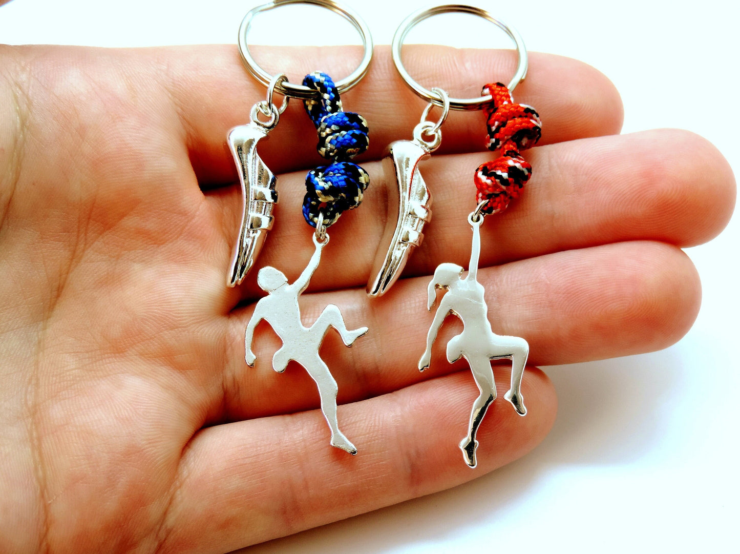 Climbing Keychain, Gift for Climbing Lovers, Climbing Carabiner, Climbing Shoe