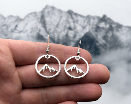 Mountain Earrings, Climbing Gift