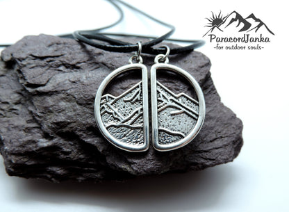 Couple Mountain Necklaces, Climbing Jewelry, Gift for Mountain Lover