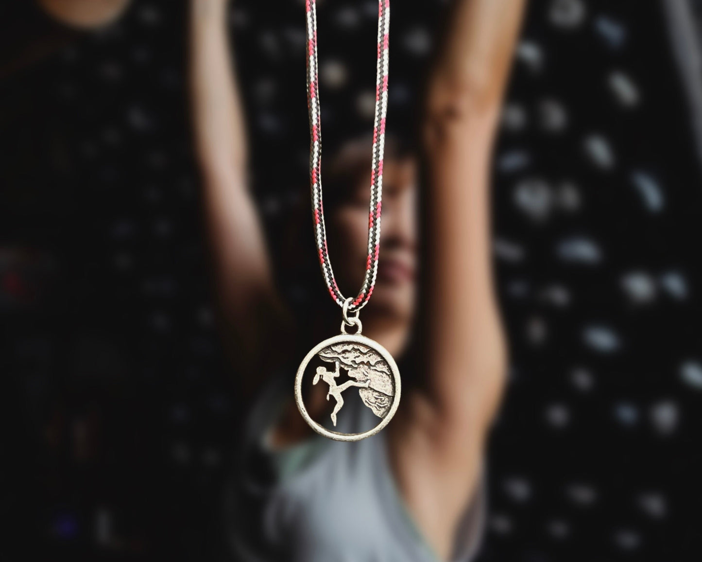 Climbing Girl Necklace and Bracelet, Climbing Jewelry, Gift for Climber