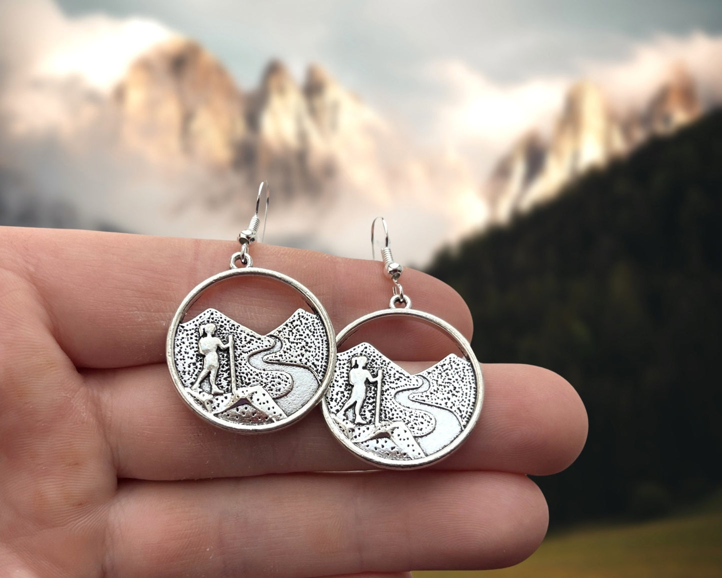 Hiking Mountain Earrings Gift